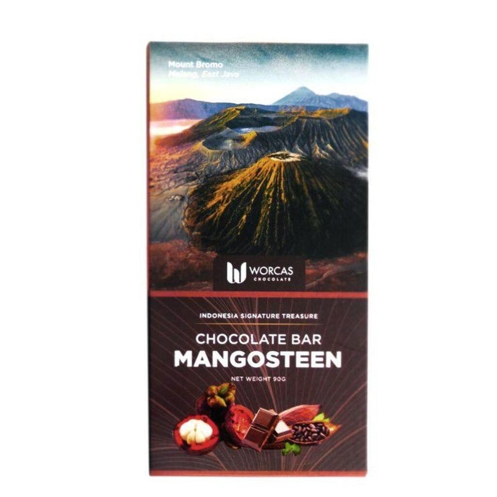 Worcas Chocolate Bar Dark Mangosteen Cokelat沃卡斯巧克力棒黑色山竹味90克