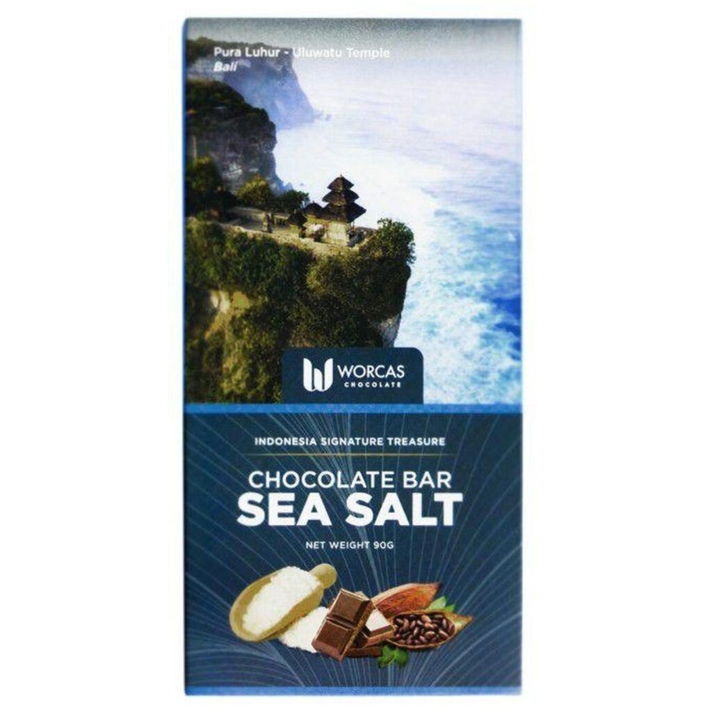 Worcas Chocolate Bar Dark Sea Salt Cokelat沃卡斯巧克力棒黑海盐巧克力90克