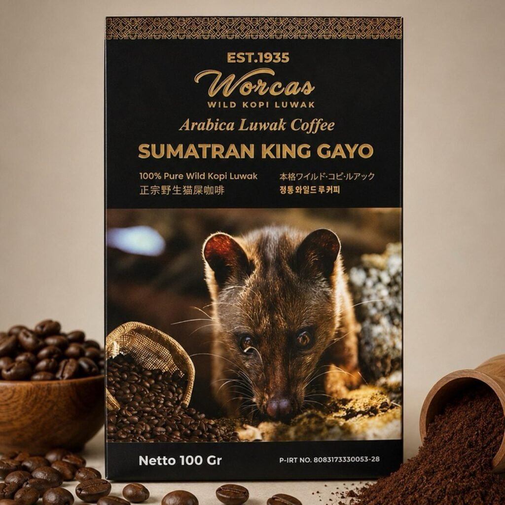 WORCAS咖啡猫屎苏米特兰国王加约100克经典盒装印度尼西亚-精品(Bean/Ground)