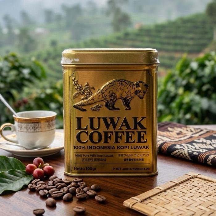 KOPI LUWAK LIAR Luwak ORI Tin Gold Pure Luwak Coffee 100 gr 猫屎咖啡 -(Bean/Ground)
