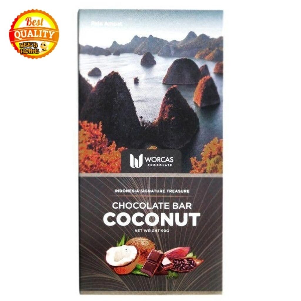 Worcas Chocolate Bar Dark Coconut cokelat沃卡斯巧克力棒黑色 椰子味巧克力.90克